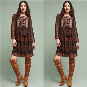 Anthropologie Embroidered Tunic Dress